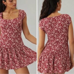 Reformation Olencia Mini Dress Red Floral
